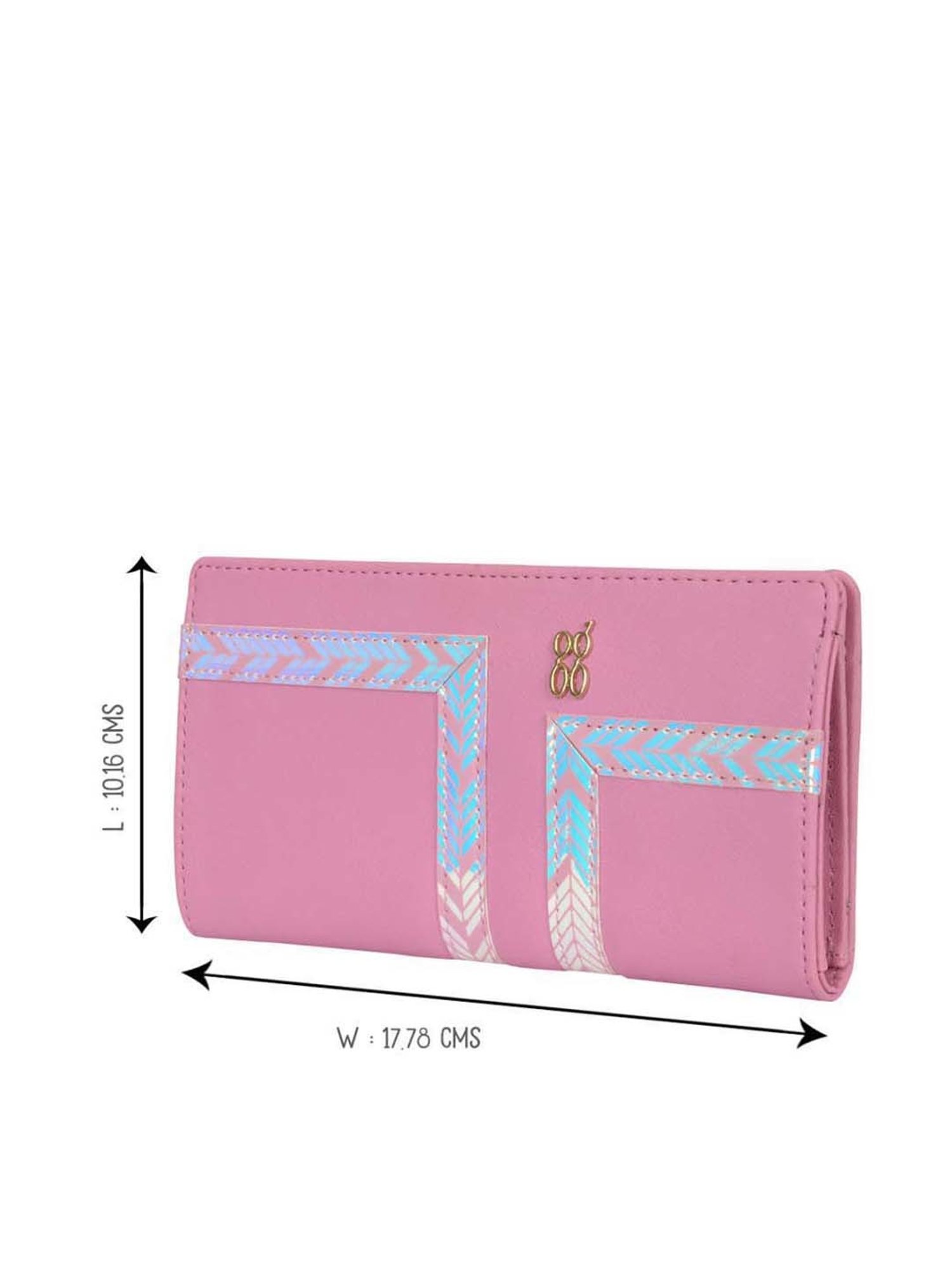 Baggit Pink Textured Bi-Fold Wallet for Women