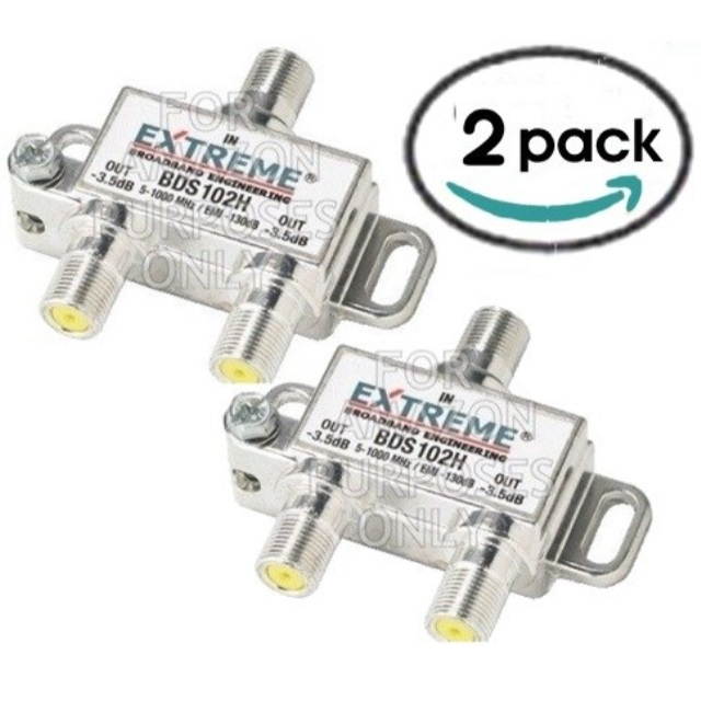 2 WAY EXTREME HD DIGITAL 1GHz HIGH PERFORMANCE COAX CABLE SPLITTER - (BDS102H) 2 Pack