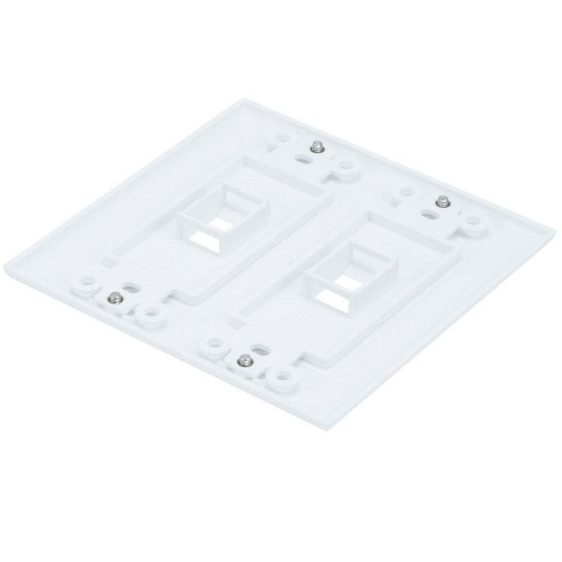 Monoprice 2-Gang Wall Plate - 2 Hole White For Keystone, Ethernet Networks or Home Theater Interconnects