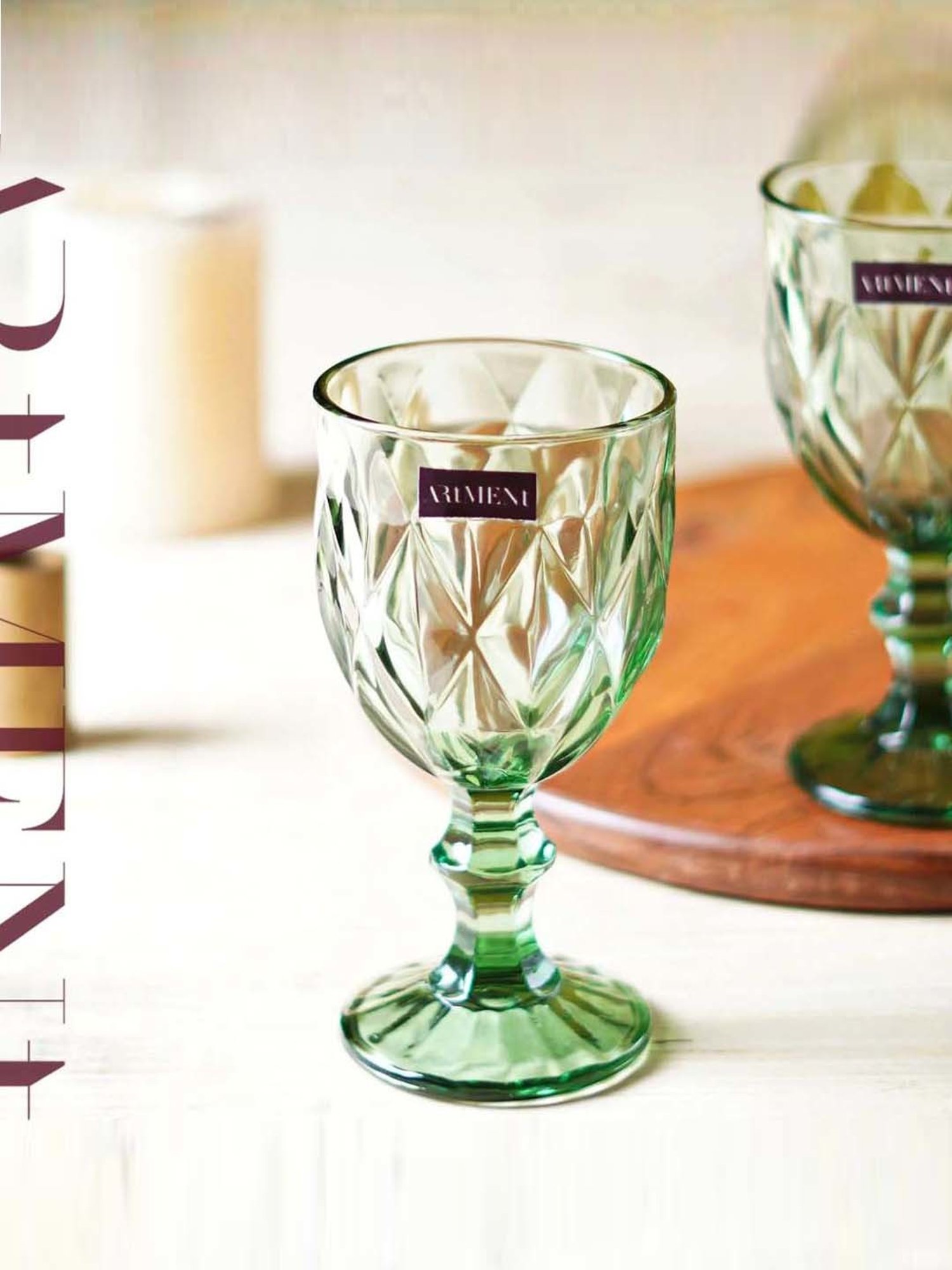 The Artment Chalice Transparent Crystal Wine Goblet (0.21 L) - Set of 8