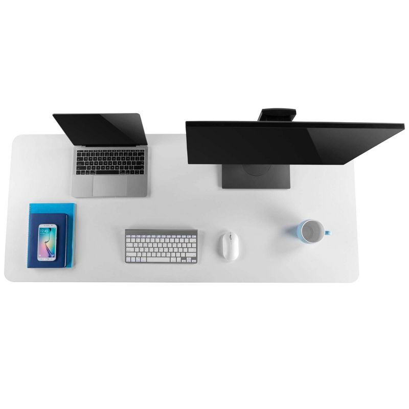 Tranzendesk Standing Desk - 55" Manual Height Adjustable Workstation - White - Stand Steady