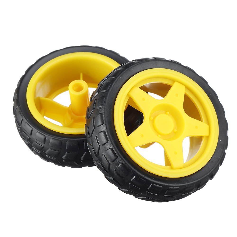 4 Pairs Smart Car Robot Plastic Tire Wheel with DC 3-6V Gear Motor for Arduino TT Motor + Tires for Home DIY