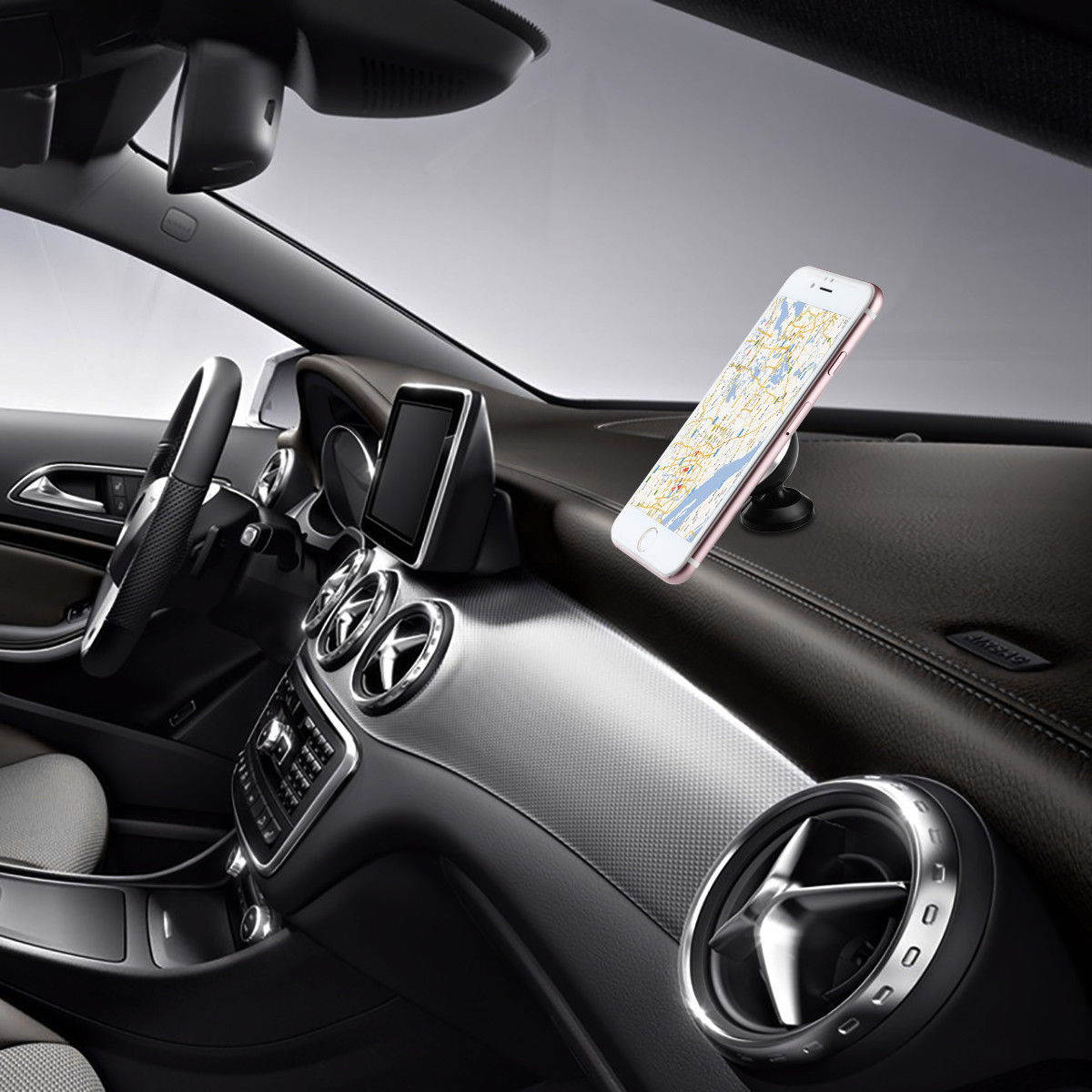 Universal 360&deg; Magnetic Car Mount Cell Phone Holder Stand For iPhone Samsung GPS