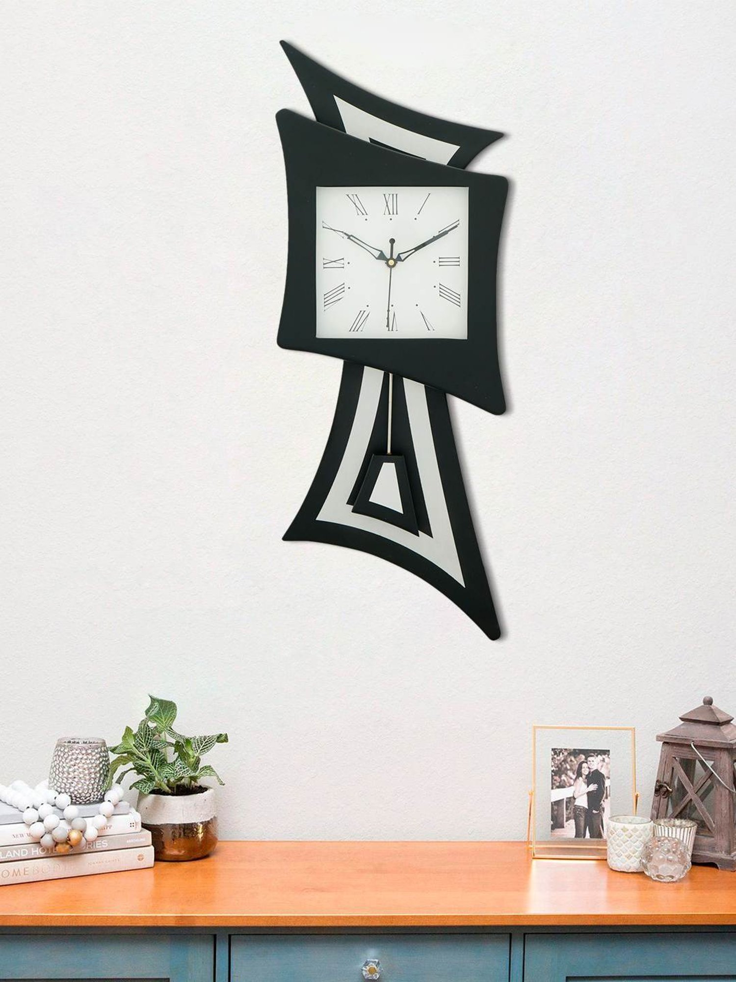 CHRONIKLE Vertical Black Wood Wall Clock