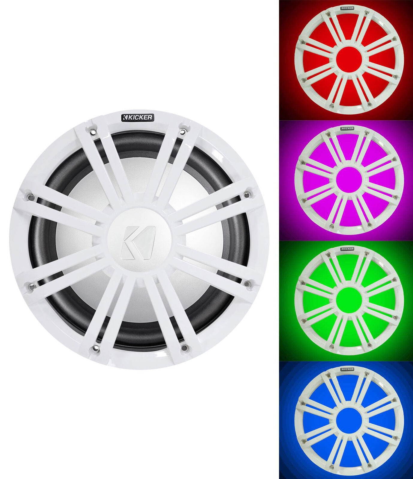45KMF104 10" Free Air Marine Subwoofer SVC Sub KMF10+White Grille w/LED's