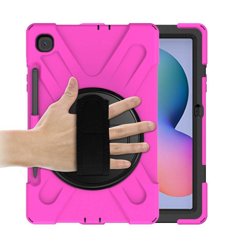 Galaxy Tab S6 LITE 10.4 P610 Case Cover, Heavy Duty Shield, Kickstand, Handstrap, Carrying Shoulderstrap Sling For Samsung Galaxy Tab S6 Lite 10.4 P610 [Hot Pink]