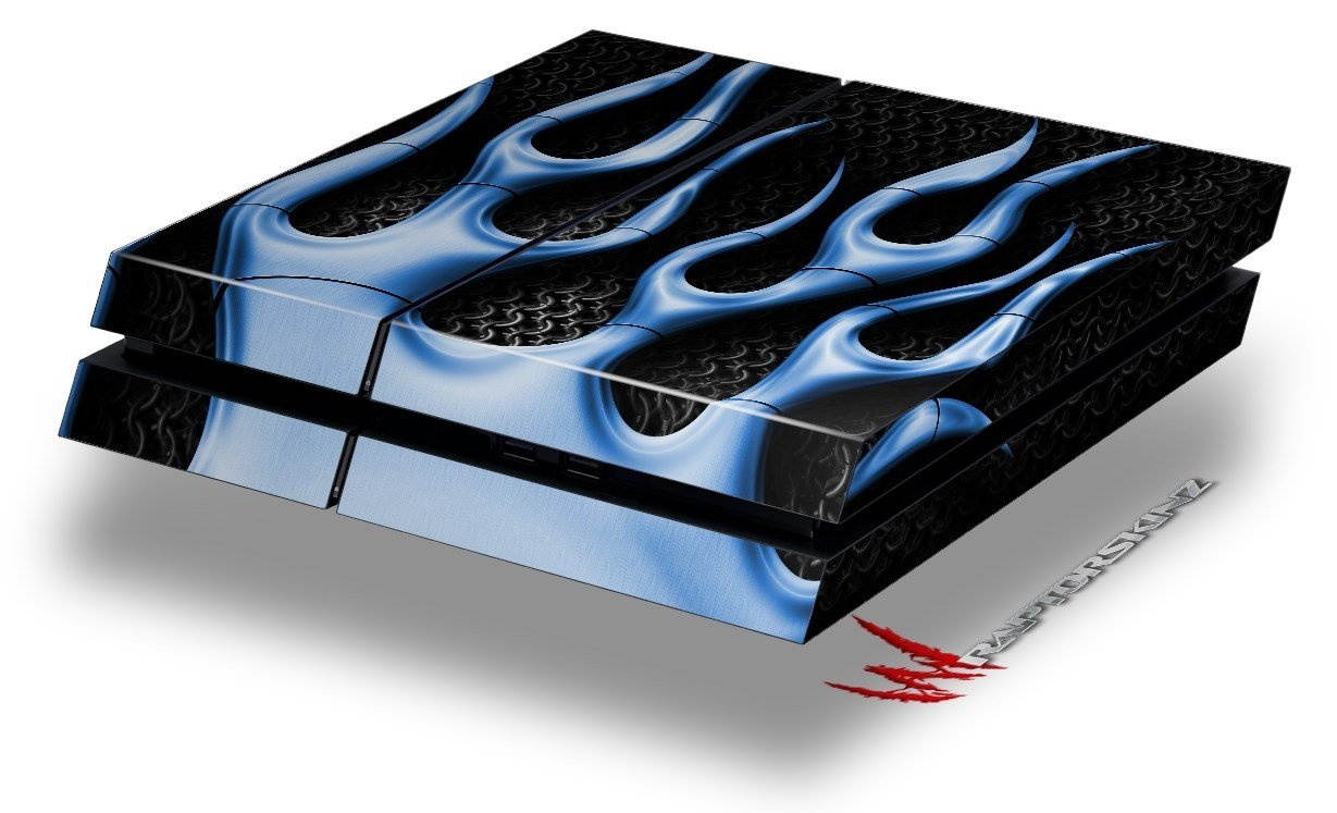 Metal Flames Blue - Decal Style Skin fits original PS4 Gaming Console