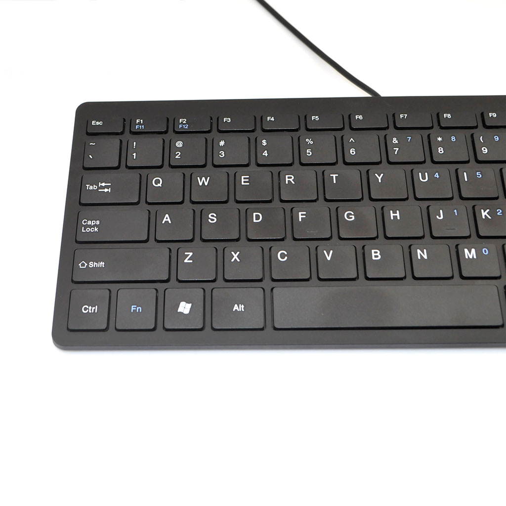 iKKEGOL Mini USB Slim Wired 78 Key Small Compact Keyboard for Desktop Laptop PC Win 7 - Black