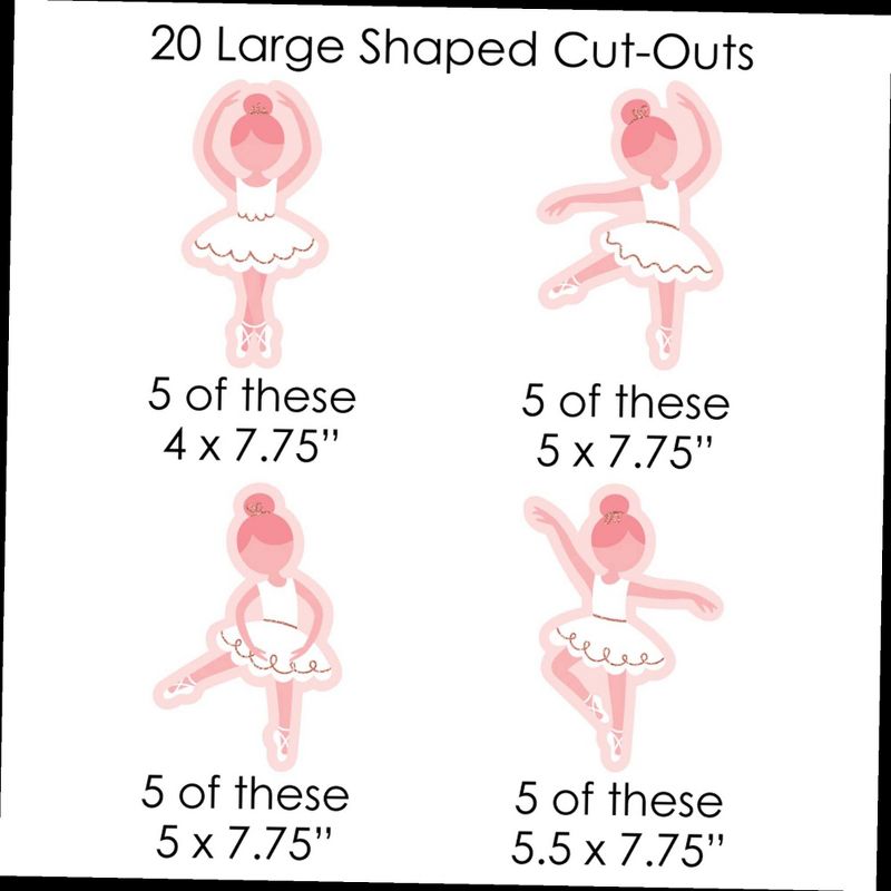 Big Dot of Happiness Tutu Cute Ballerina - Ballet Birthday Party or Baby Shower DIY Decorations - Clothespin Garland Banner - 44 Pieces