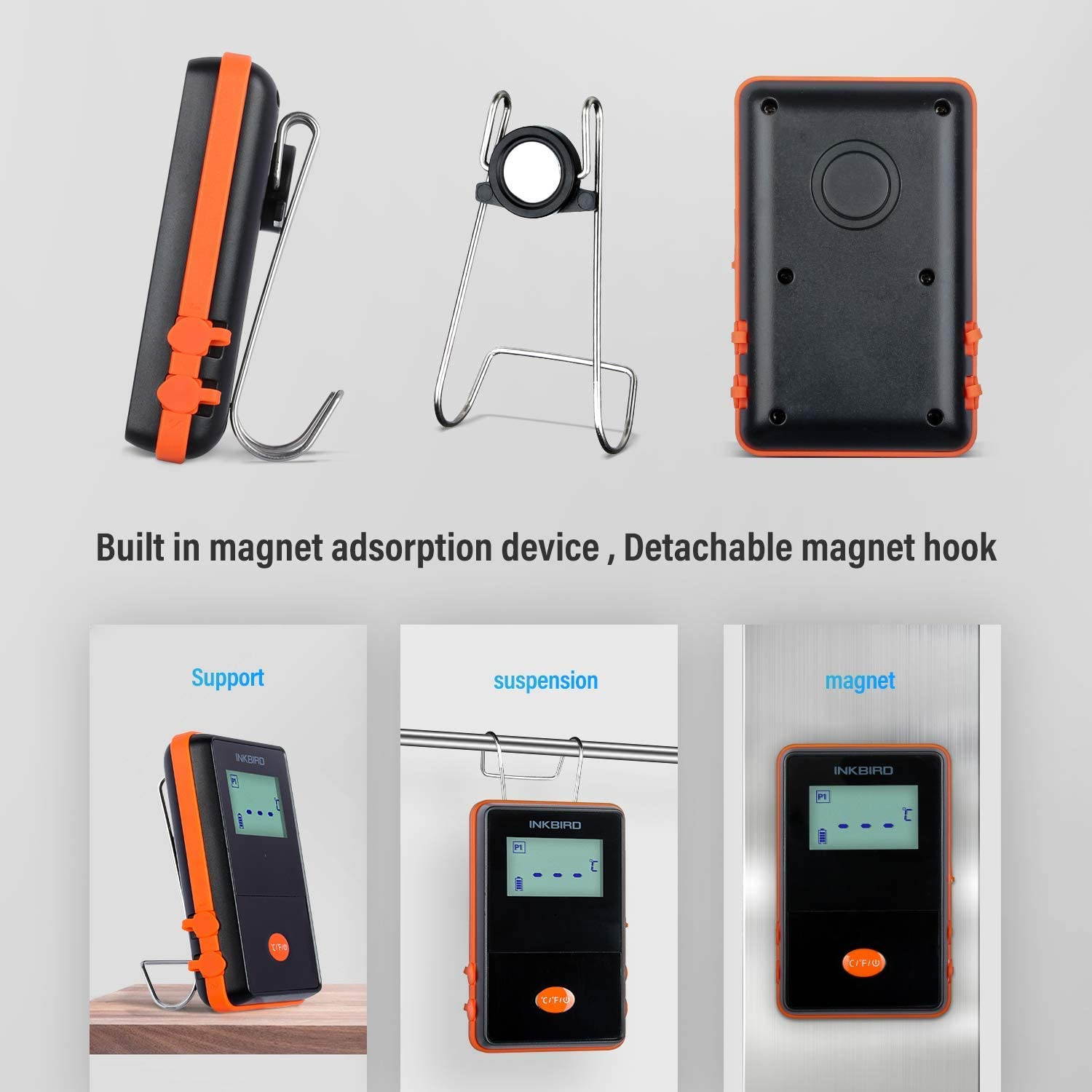 Inkbird IRF-4S Wireless Remote Meat Thermometer for Smoker, 1500ft Waterproof Digital Cooking Food Oven Grill Thermometer with Timer, Alarm, 4 Probes for BBQ Thermometer