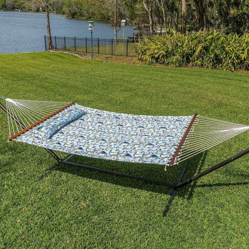 Newport Double Quilted Hammock Blue/Sail Boats - Smart Living