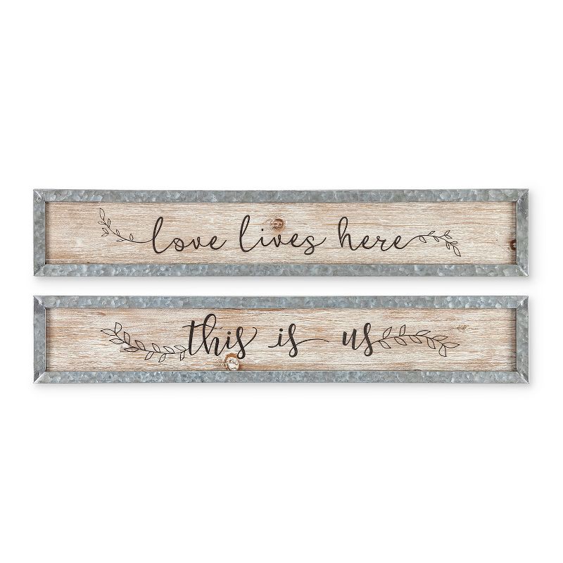 Lone Elm Studios Set of 2 Assorted Metal and Wood Wall Decor