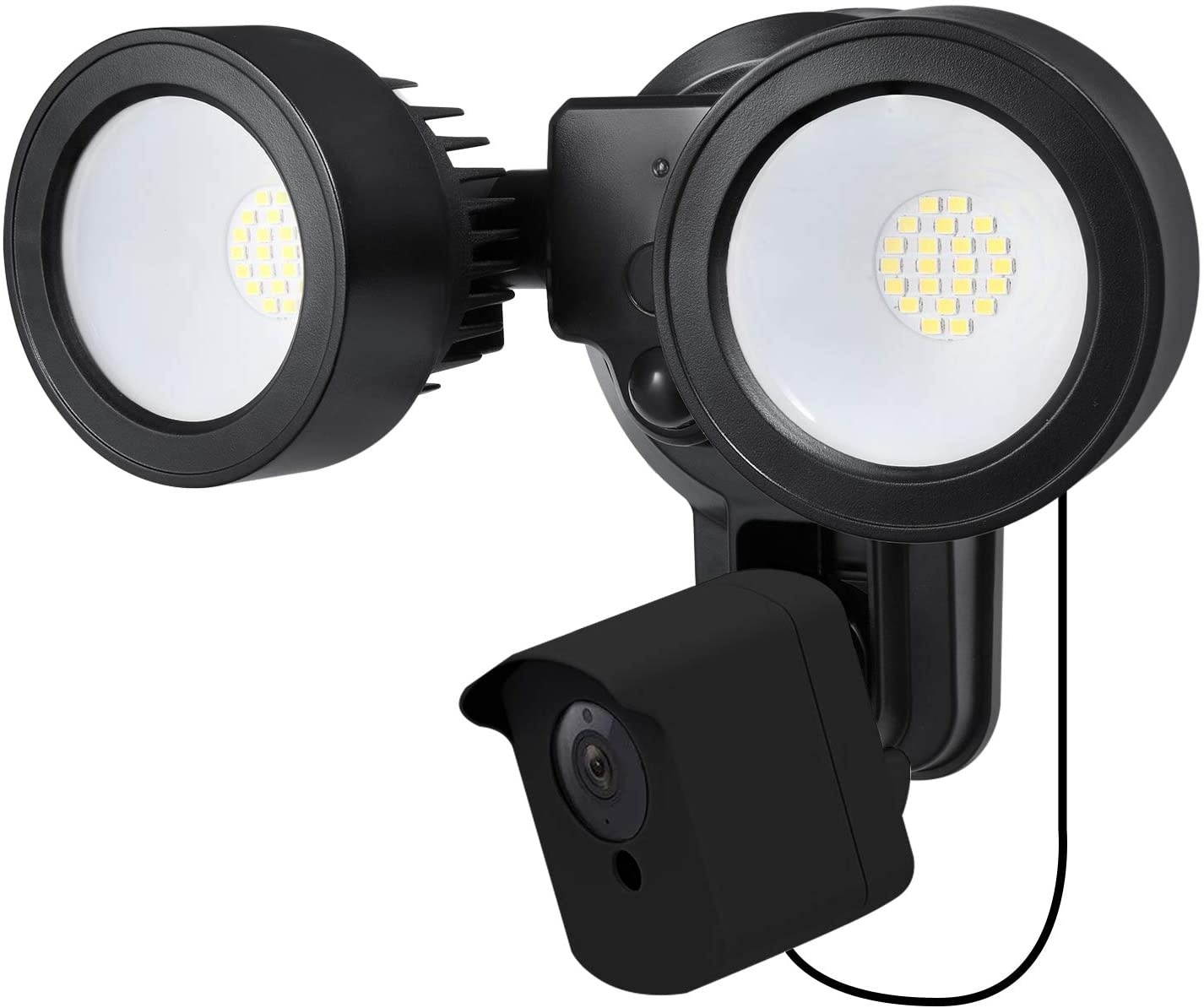 Wasserstein 3-in-1 Floodlight, Charger and Mount Compatible with Wyze Cam V3 & Wyze Cam V2 (Black) (Camera NOT Included)