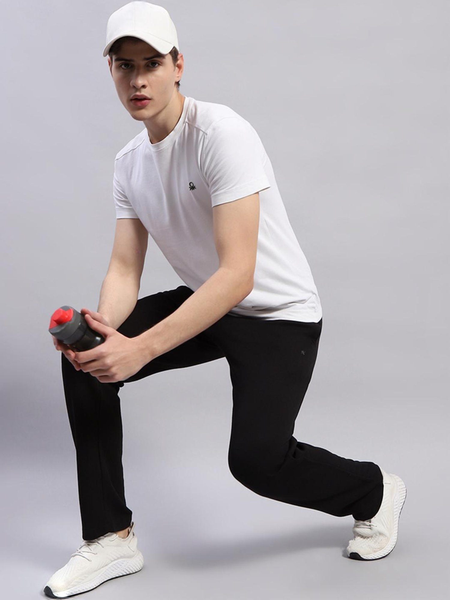 Monte Carlo Black Cotton Regular Fit Trackpants