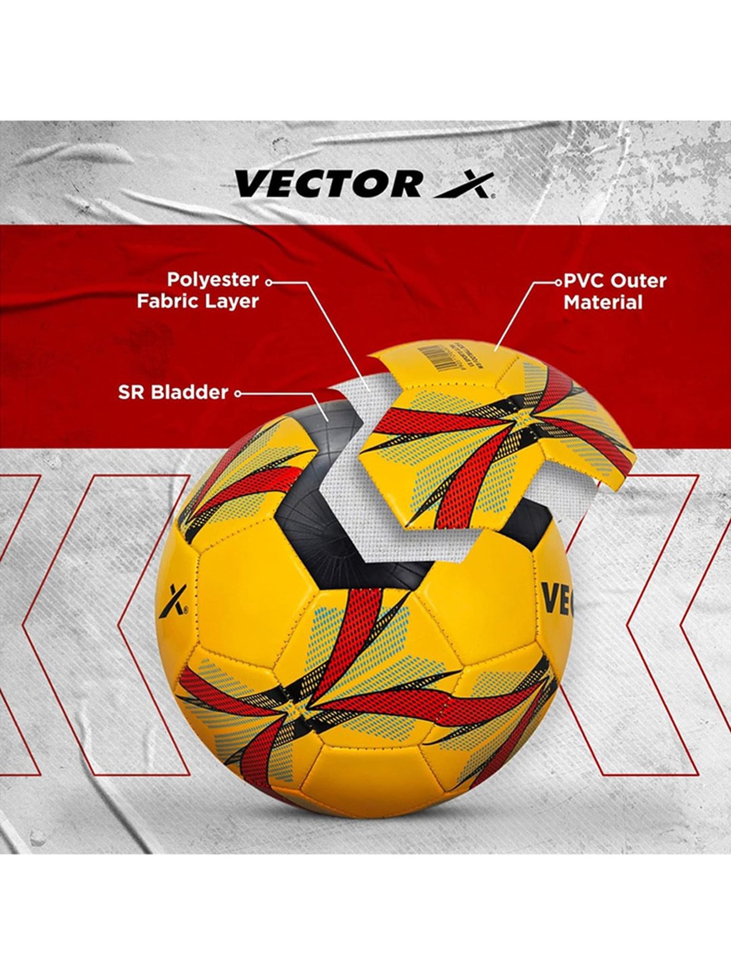 Vector X Ultra Machine Stitched Football (Yellow) Size - 5
