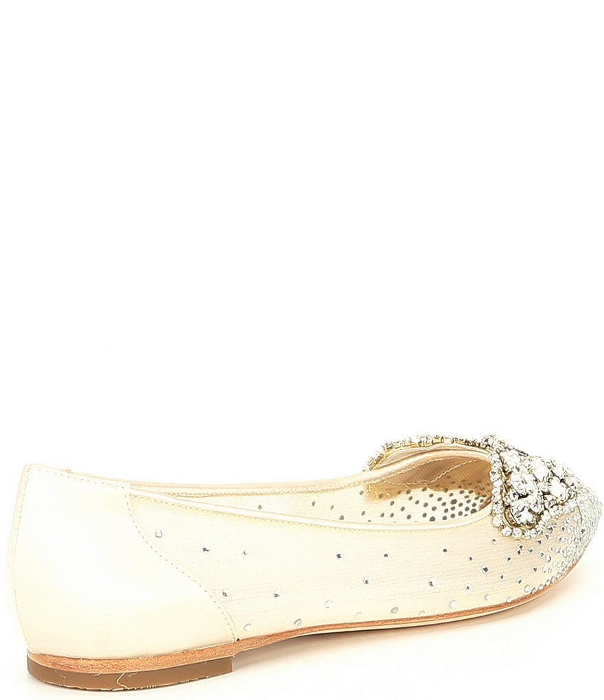 Badgley Mischka Quinn Satin Butterfly Toe Dress Flats
