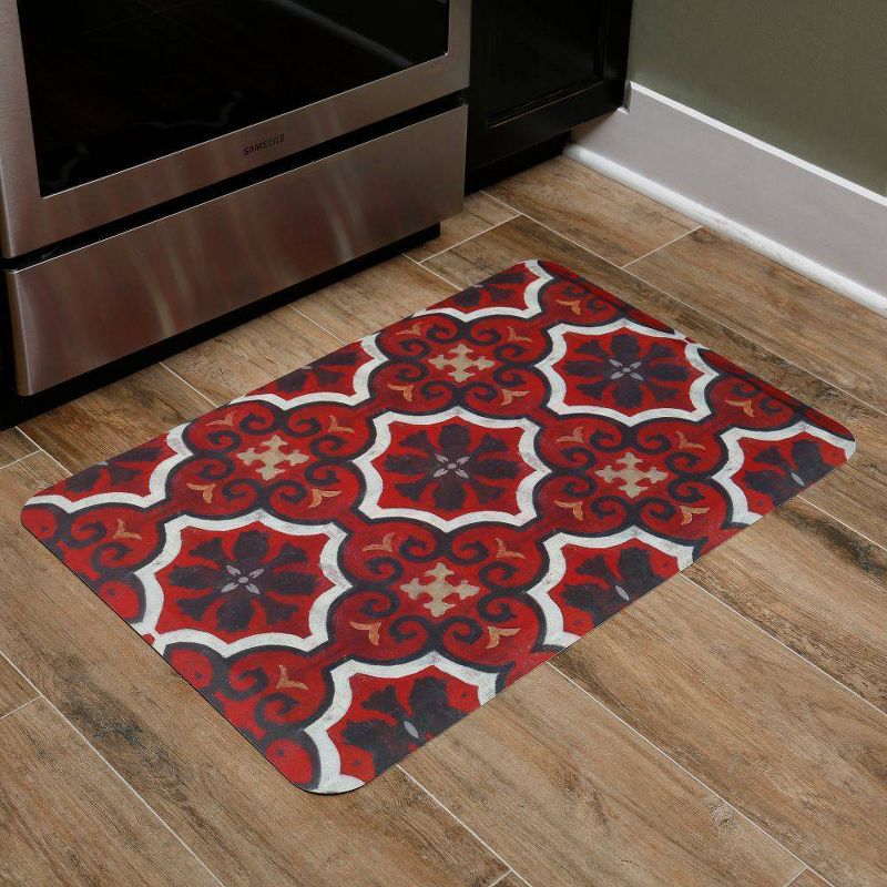 Home Dynamix 24" x 36" Marrakesh Kitchen Mat Red/Black