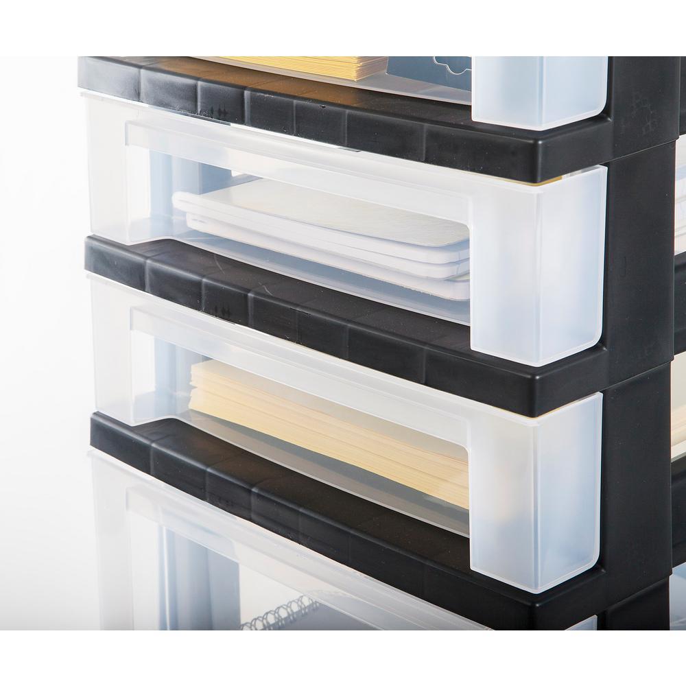 IRIS Medium 10-Drawer Cart with Organizer Top, 1 Pack, Black