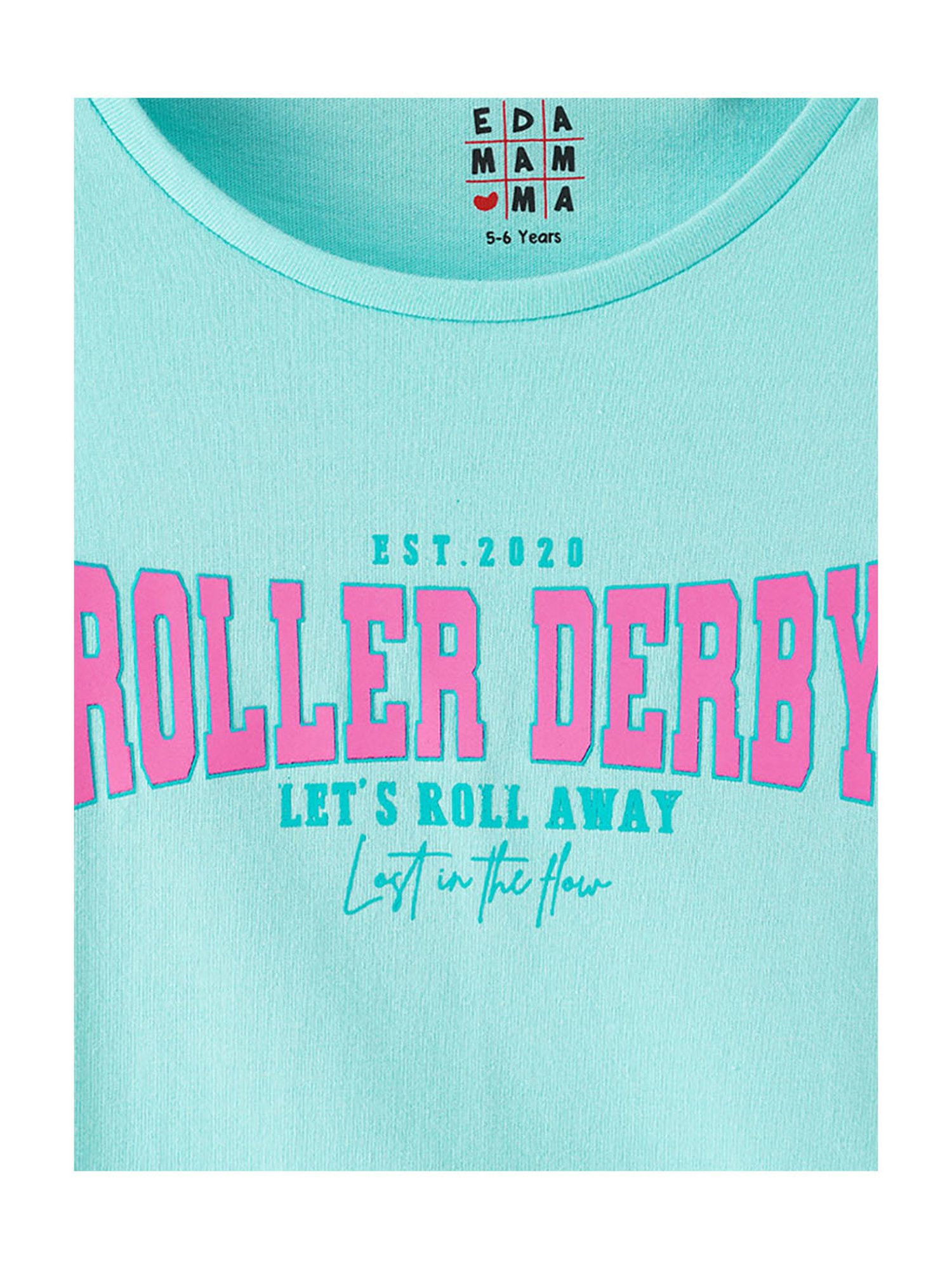 Ed-a-Mamma Kids Blue Graphic Print Crop Top