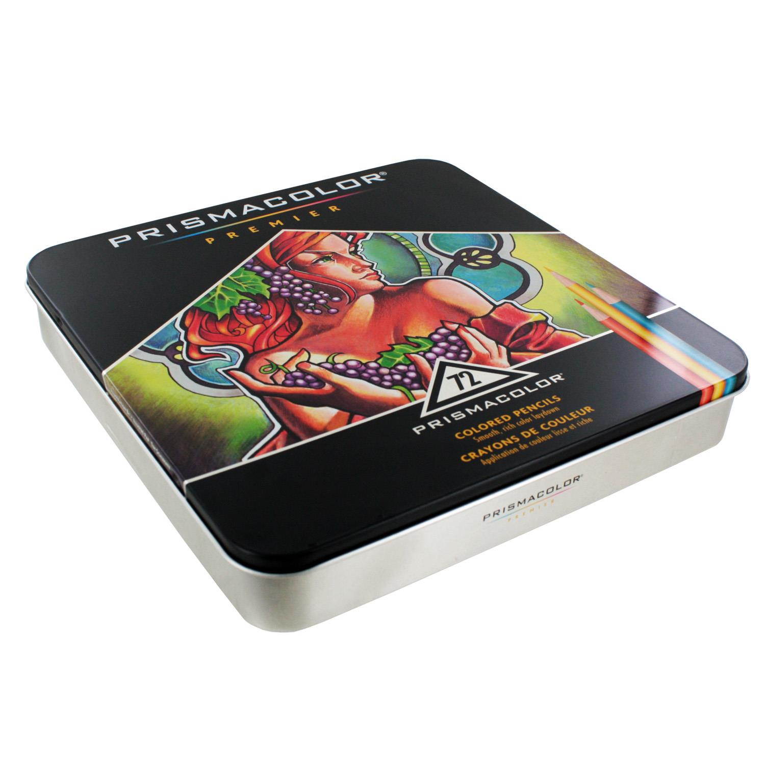 Prismacolor Premier Colored Pencil Set 72/Tin-W/Two Bonus Artstix & Sharpener