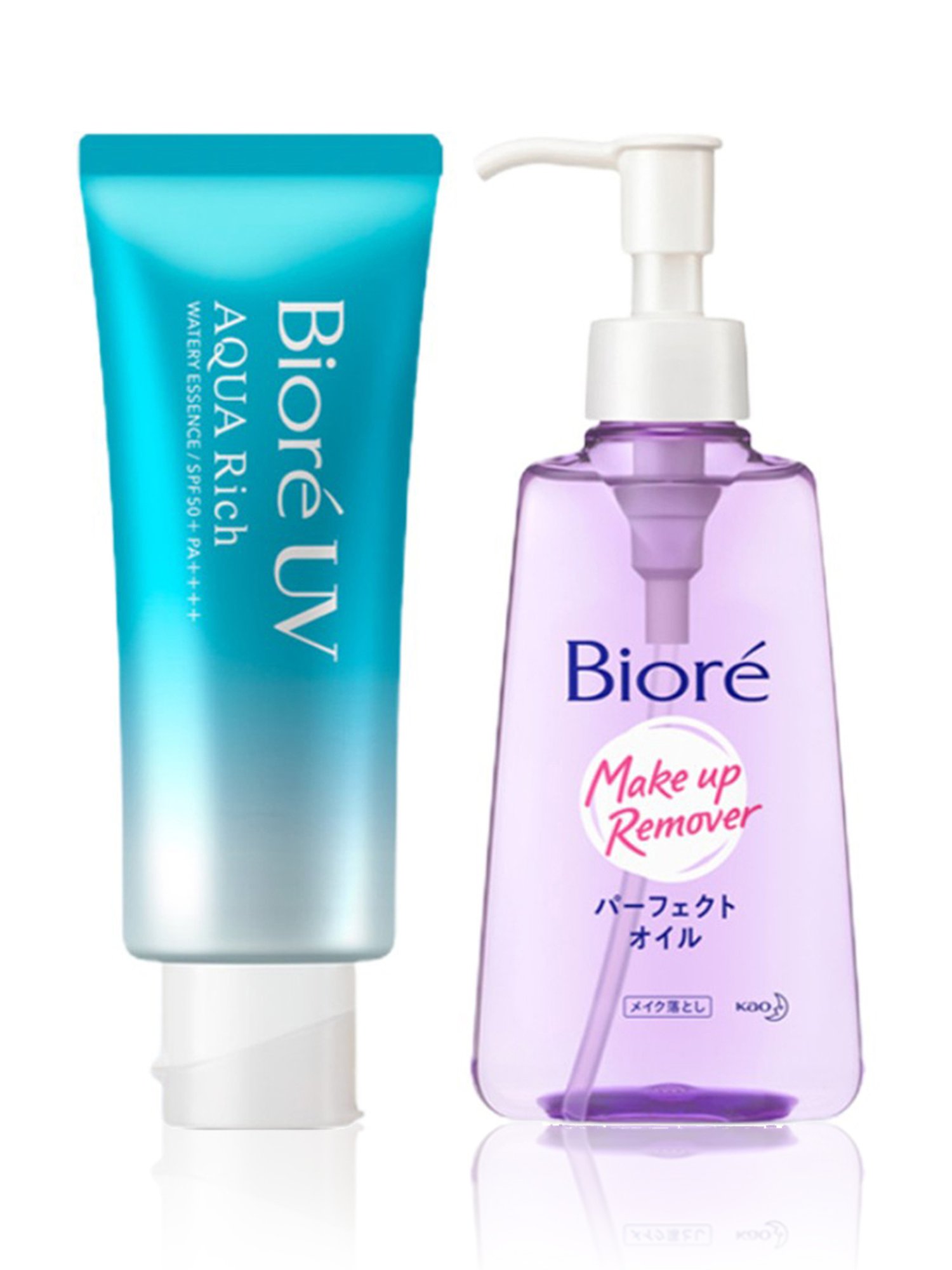 Biore UV Aqua Rich Watery Essence Sunscreen SPF 50+ Pa++++ and Makeup Remover Cleansing Oil Combo