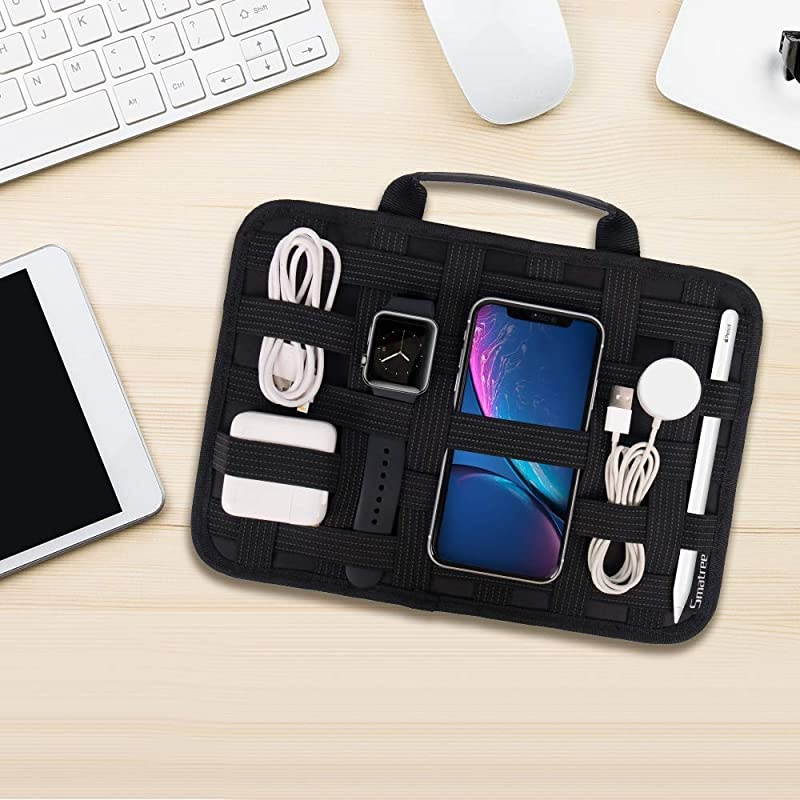 Electronic Organizer Travel Universal Cable Storage Bag Electronics Accessories Cases Compatible with Surface Go/11 inches iPad Pro/10.5 inches iPad Air/7.9 inches iPad Mini ?-