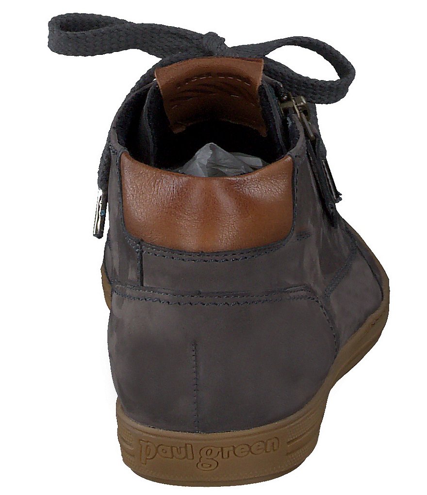 Paul Green Felicity Lace-Up Side Zipper Leather Sneakers