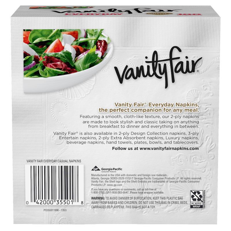 Vanity Fair Everyday 2-Ply Paper Napkins - 150ct