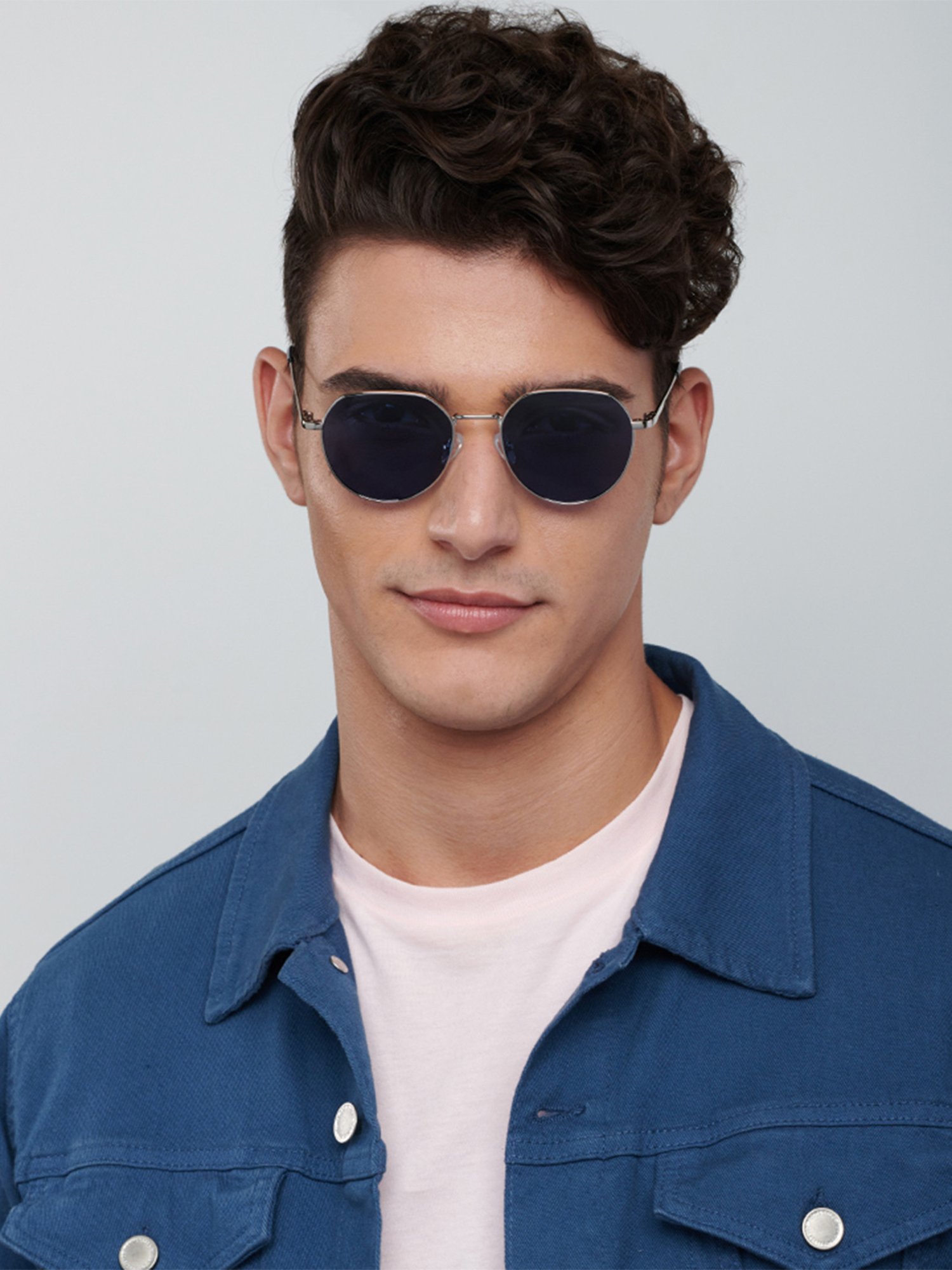 Vincent Chase Blue Geometric Sunglasses