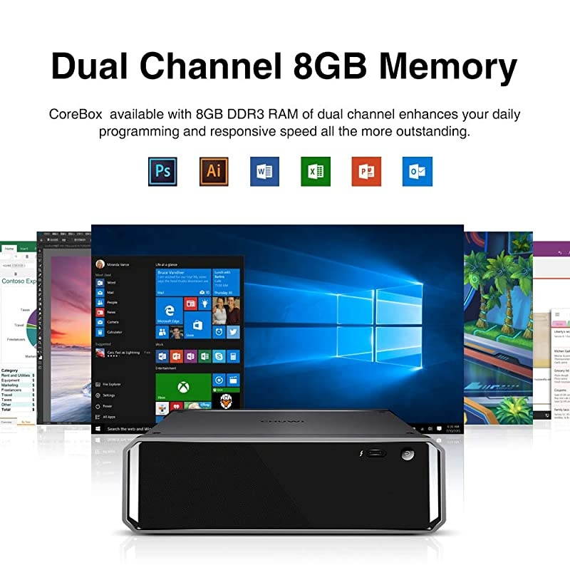 CoreBox Windows 10 Mini PC,Intel Core i5 Mini Desktop pc, 8GB DDR3 256GB SSD,Expandable 2TB 2.5 Inch HDD, 2.4GHz/5GHz Dual WiFi/Gigabit Ethernet / 4K Decoding/BT4.2