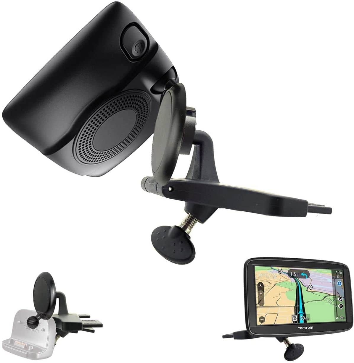 ChargerCity Blade Car DVD/CD Player Slot Mount for Tomtom Go 50 51 52 60 61 62 500 600 Via 1405 1425 1435 1505 1525 1535 1605 1625 GPS Navigator (Under Dashboard Viewing to Prevent Distraction)