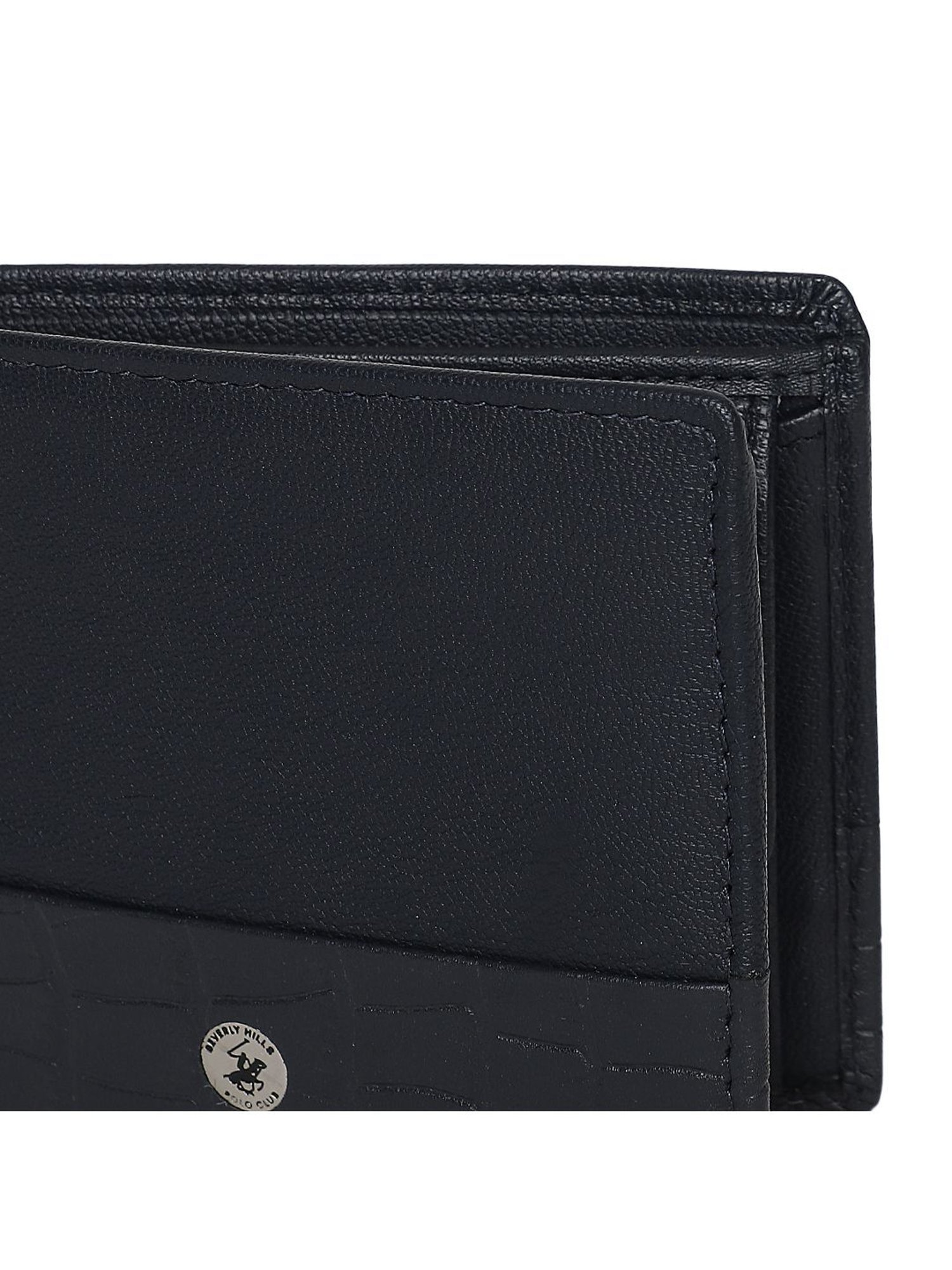Beverly Hills Polo Club Navy Blue Animal Effect Bi-Fold Wallet for Men