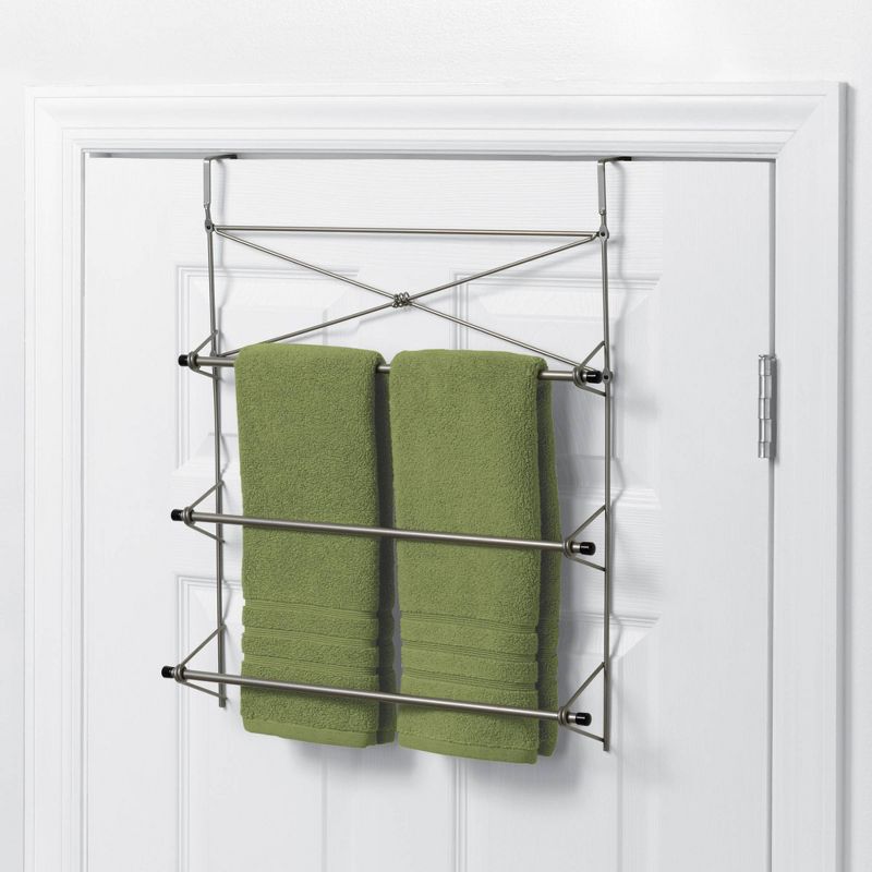 Over The Door Towel Rack Brushed Nickel - Zenna Home