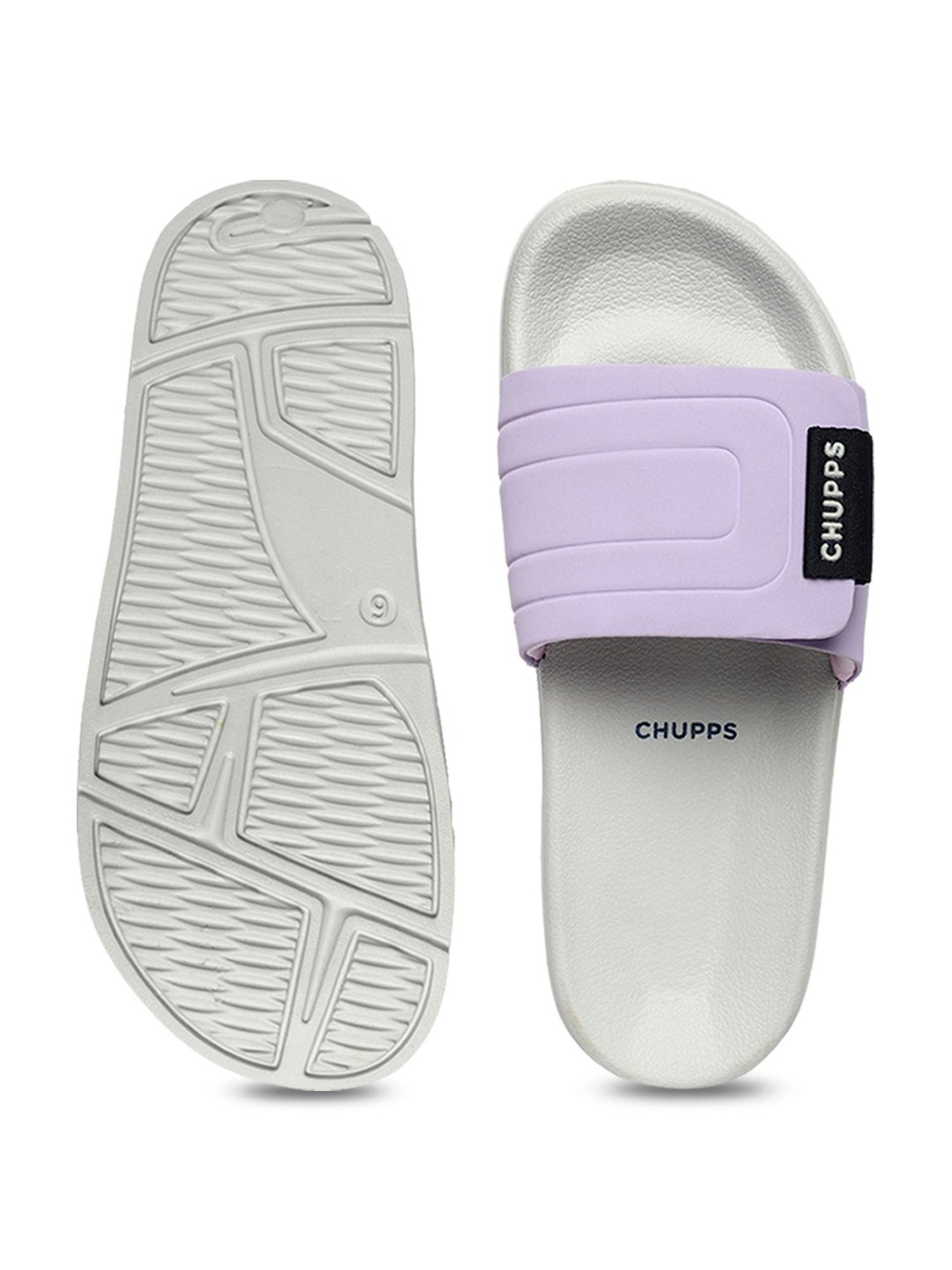 Chupps Women's Quilt Bloom ErgoX Plus Purple Slides