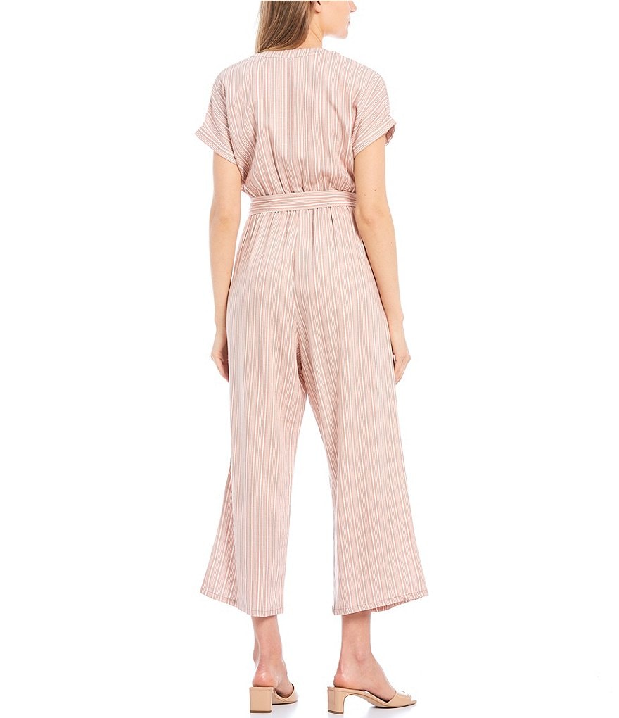 Evolutionary V-Neck Striped Jumpsuit