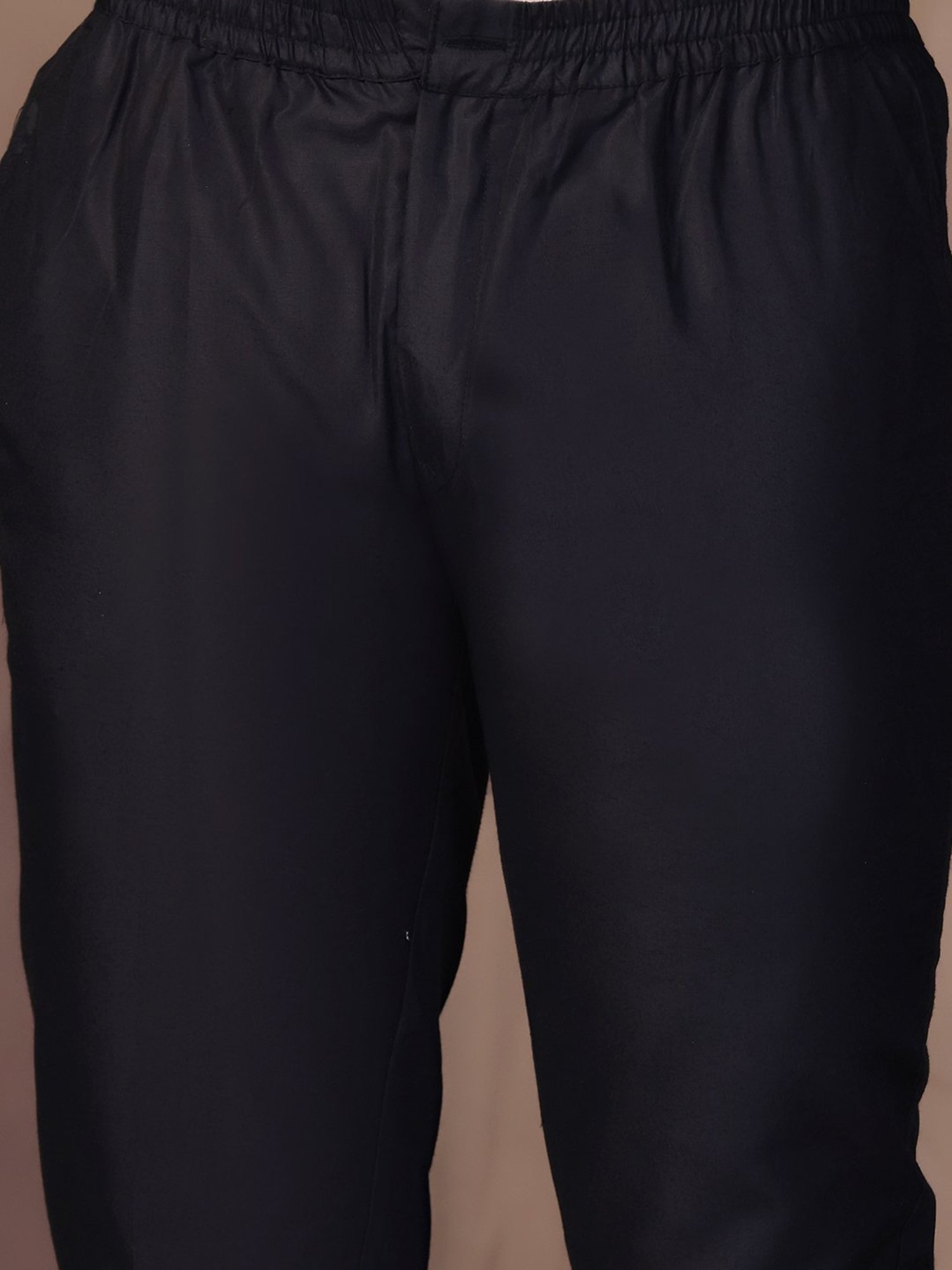 KISAH Black Regular Fit Printed Kurta & Pants With Nehru Jacket