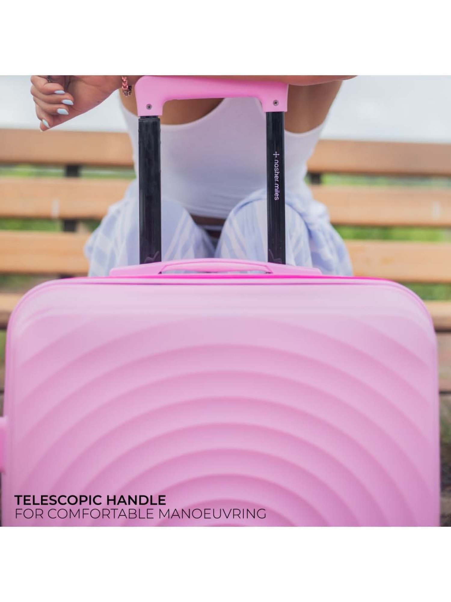 Nasher Miles Goa Hard-sided Polypropylene Luggage Set of 2 Pink Trolley Bags (65 & 75 Cm)