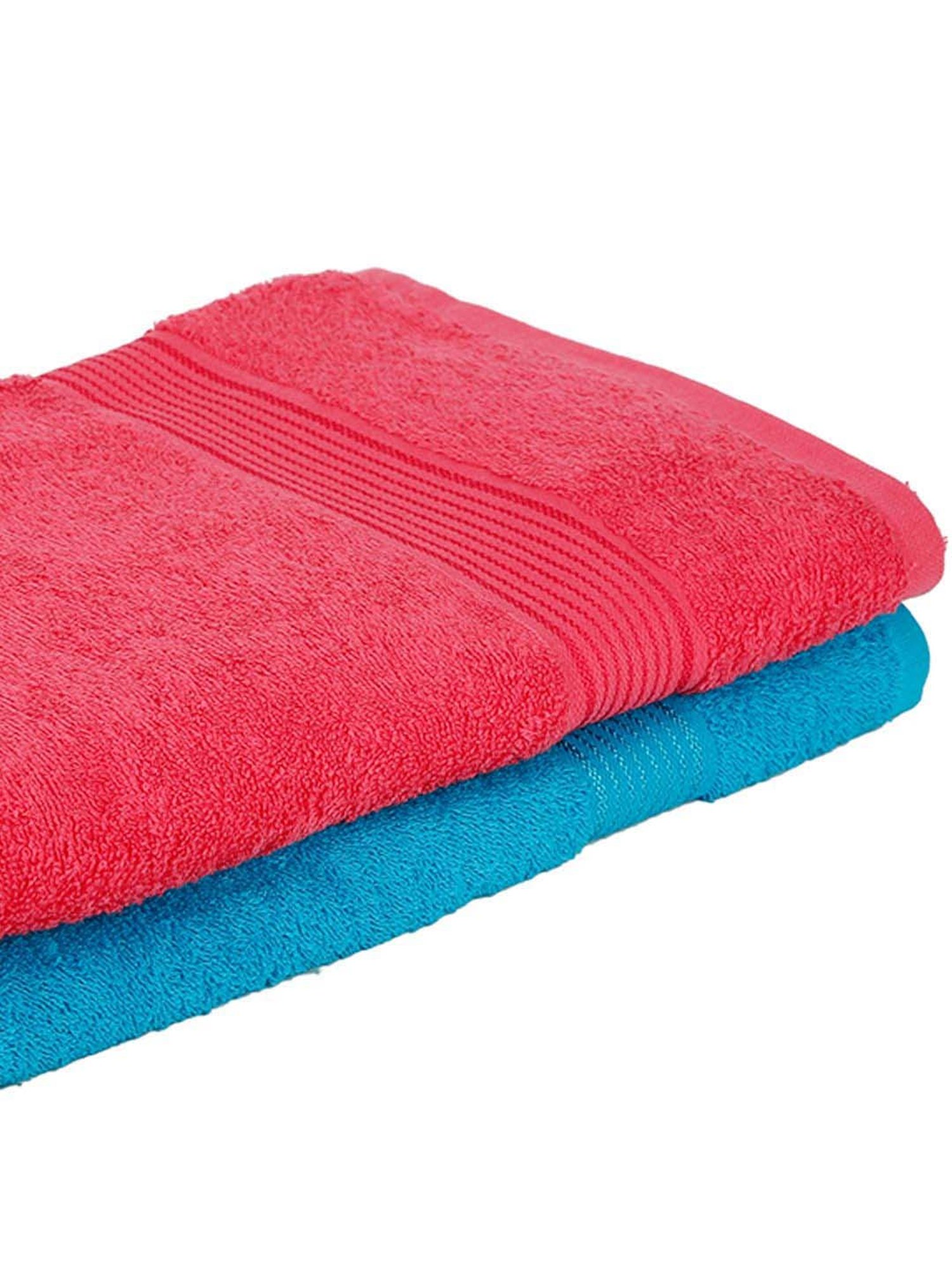 LORENA 100% Cotton Super-Soft Terry Towels -2pc Bath Towel (d`ross) solid-multi