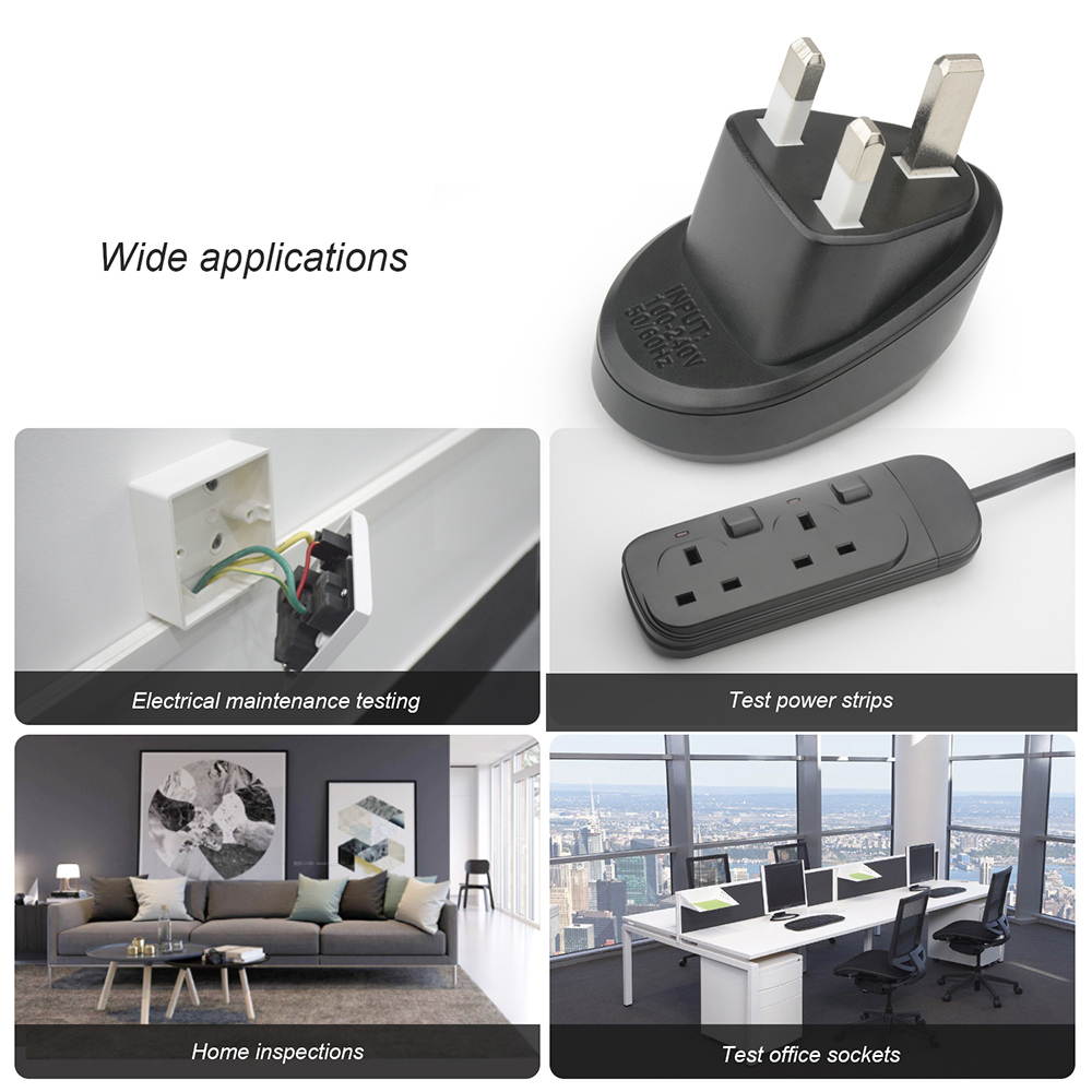 MESTEK Advanced RCD Electric Socket Tester Automatic Neutral Live Earth Wire Testing Circuit Polarity Detector Wall UK Plug Breaker Finder Electric Leakage Test with Voltage Backlight Display