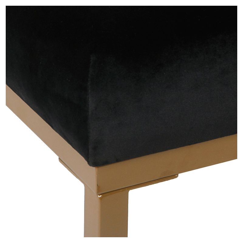 Velvet Rectangle Bench - Black - HomePop