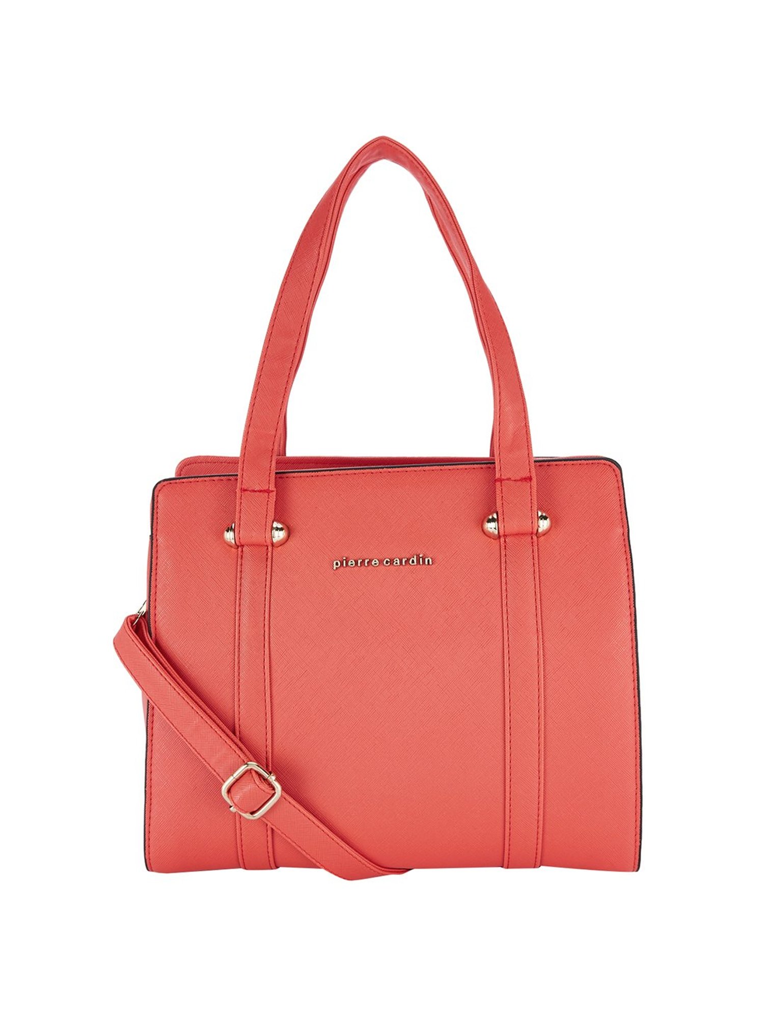Pierre Cardin Coral Red Solid Medium Shoulder Handbag