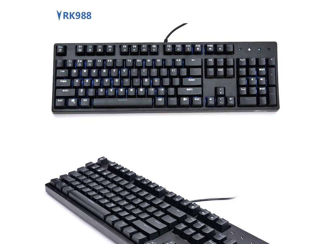 Royal Kludge RK987  N-key Rollover Ergonomic Design,Cool Exterior USB Wired PBT Keycaps White Backlit Keyboard for Gaming and Office - Black( RK Black Switch)