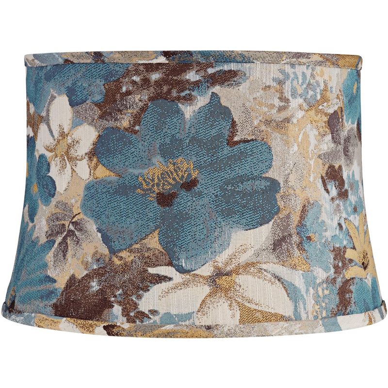 Springcrest Notre Dame Fabric Medium Drum Lamp Shade 14" Top x 16" Bottom x 11" High (Spider) Replacement with Harp and Finial