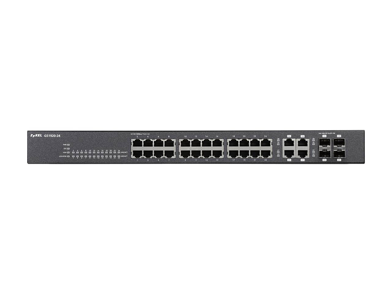 Zyxel 48-Port Gigabit Ethernet High Powered PoE 375W NebulaFlex Smart Managed Switch | 4X RJ-45/SFP Ports | 802.3at 802.3af | Metal | Limited Lifetime [GS1920-48HPv2]