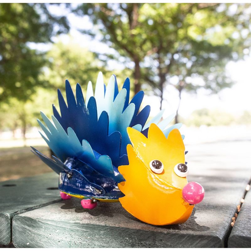 9.65" Metal Colorful Hedgehog - Exhart