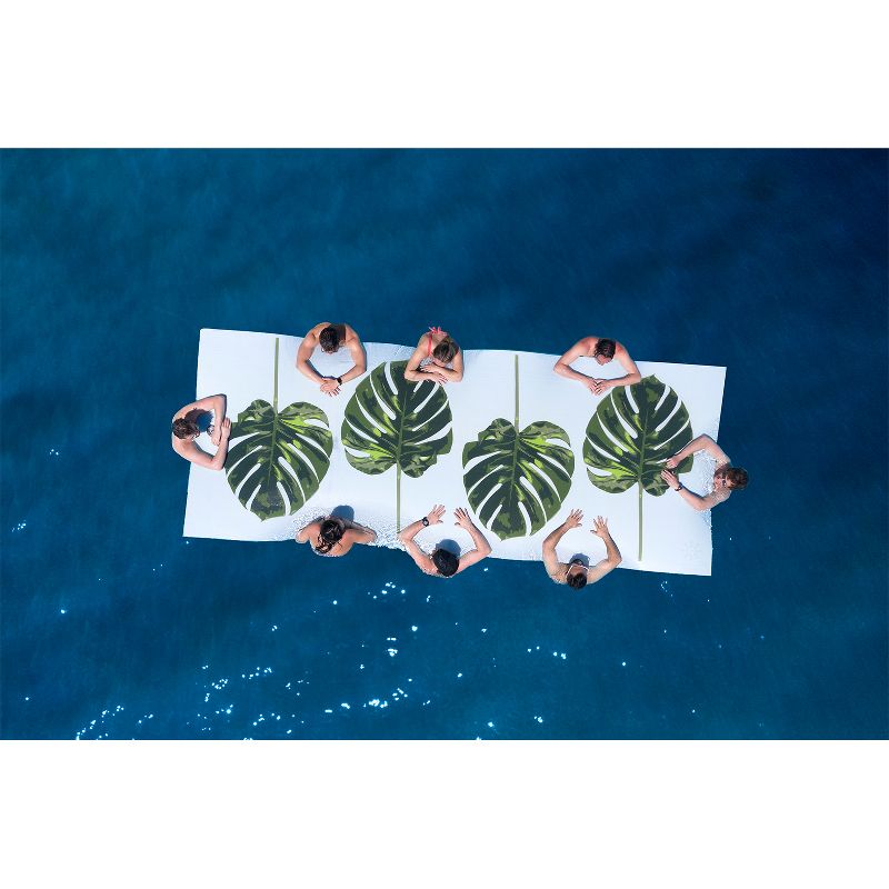 Floatation iQ Floating Oasis 15 x 6 Foot Foam Island Water Swimming Pool Lake Lounger Play Pad Mat for Up to 2 Riders, Bird of Paradise