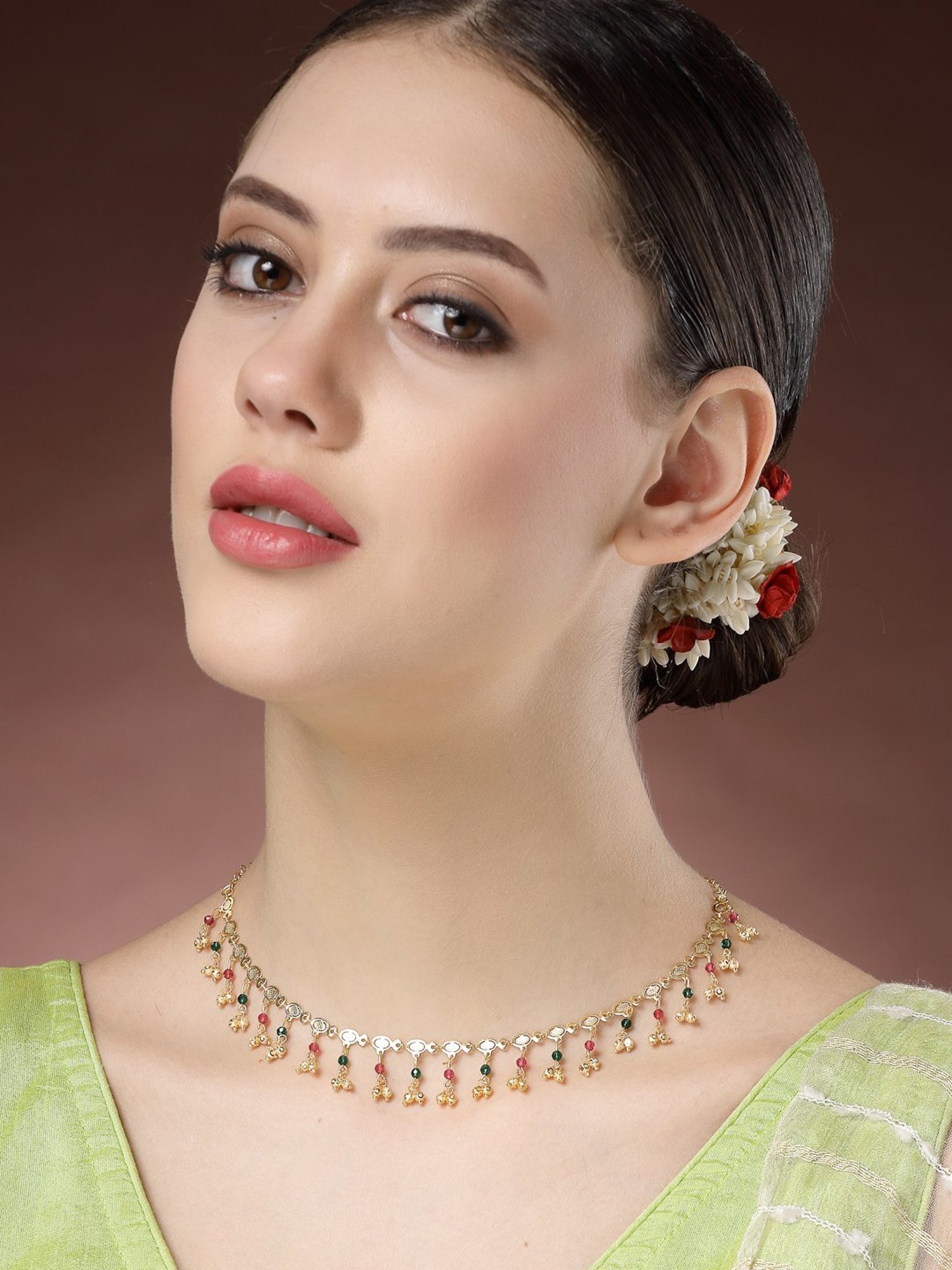 NVR Women's Multicolor Gold-Plated Minimal Chain