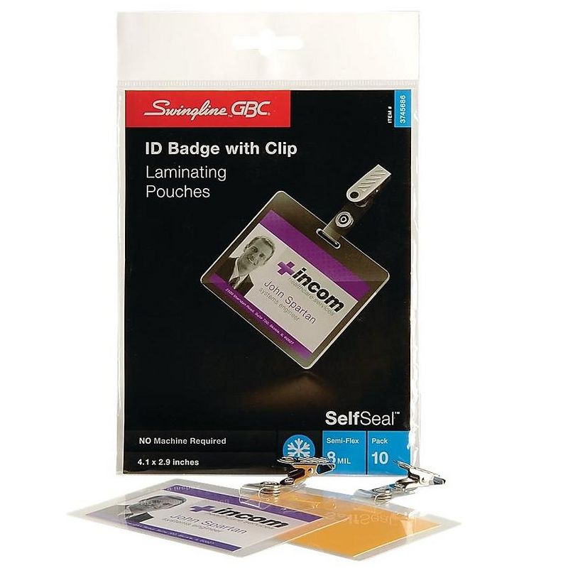GBC SelfSeal Self-Adhesive Pouches ID Tag 10/Pack (3745686) 462474