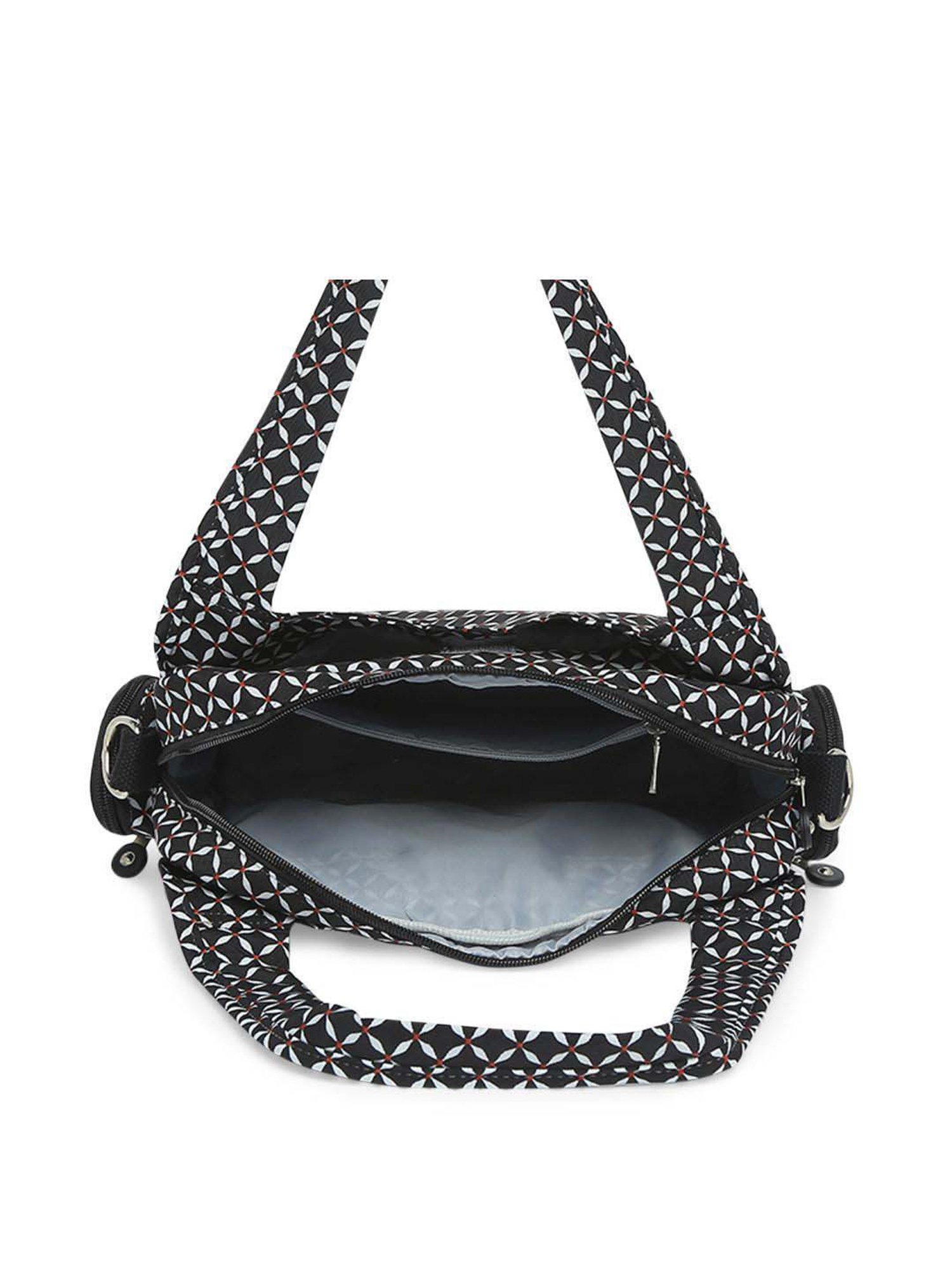 Baomi Black Printed Medium Handbag