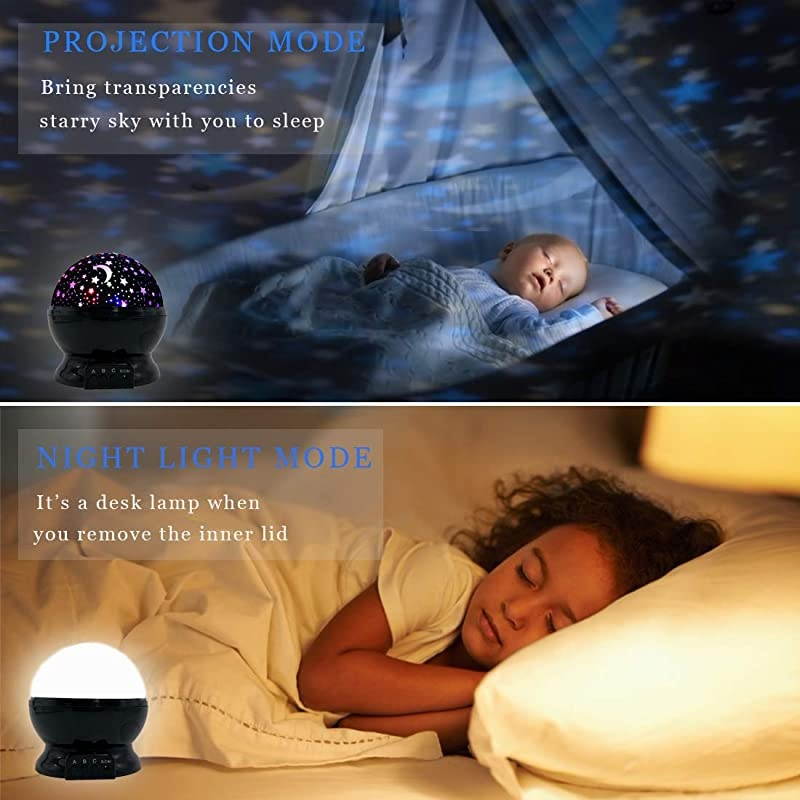 Night Light Projector Star Night Light Rotating Projector for Boys Girls Moon Sky Projection Lamp Bedroom Star Lights for Kid Birthday Christmas Gifts for 1 2 3 412 Year Old Girl Boy Toys Black
